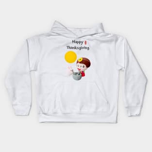 Happy Thanksgiving with Moon Rabbit Kids Hoodie